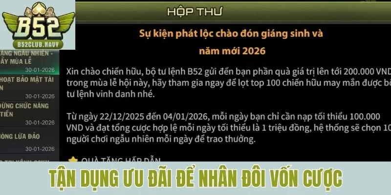 Tận dụng ưu đãi để nhân đôi vốn cược